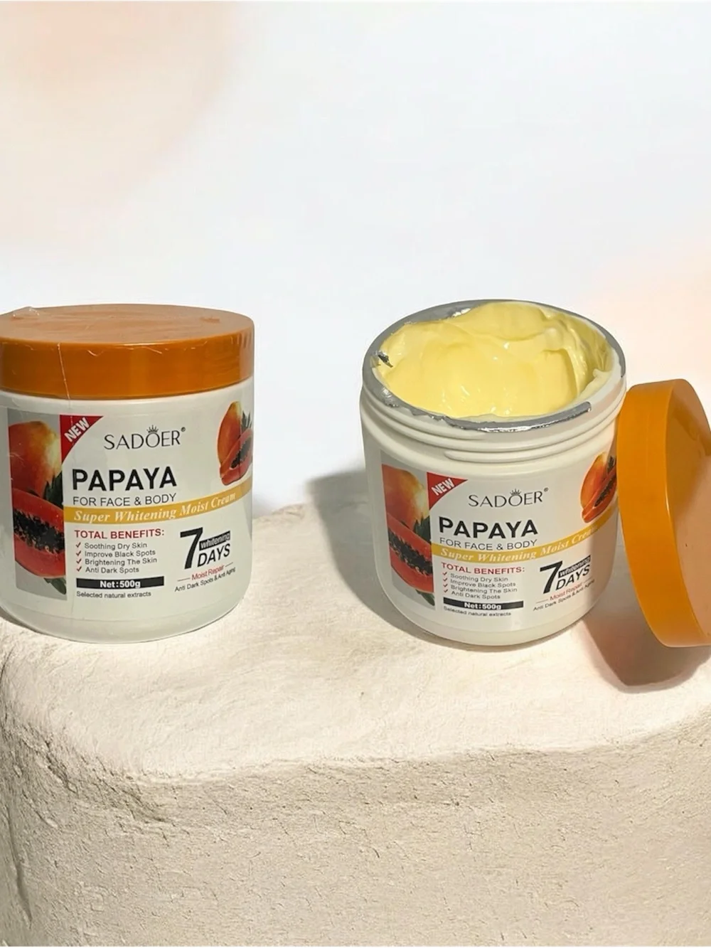 Papaya Super Whitening Moist Cream for Face & Body - Orange